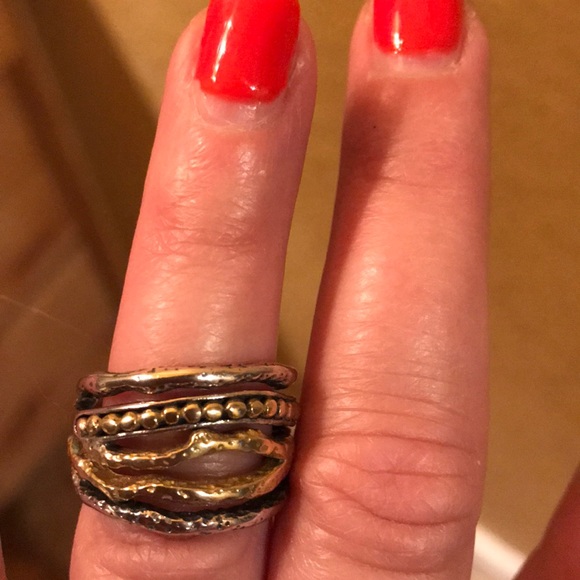 Silver and bronze ring - Picture 2 of 2